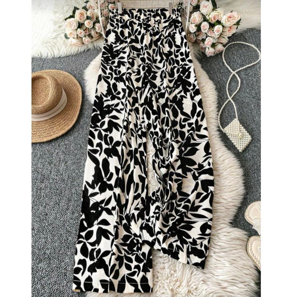 Shein Curve Plus Size 4x Black & White Floral Wid… - image 6